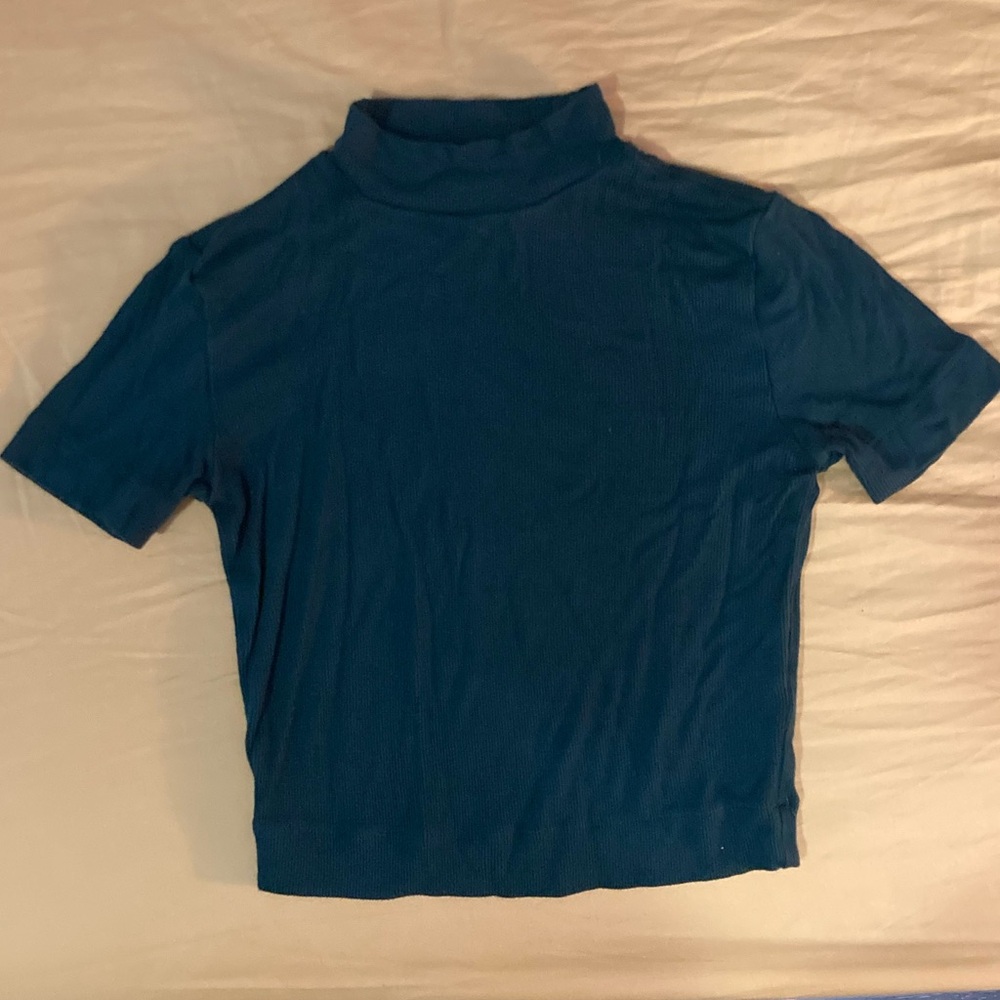 Dark Green Cropped Mockneck